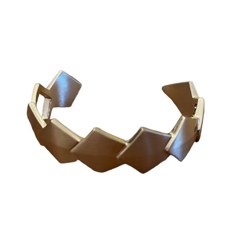 Jen Atkin Chloe & Isabel Layered Rhombus Brushed Goldtone Cuff Bracelet